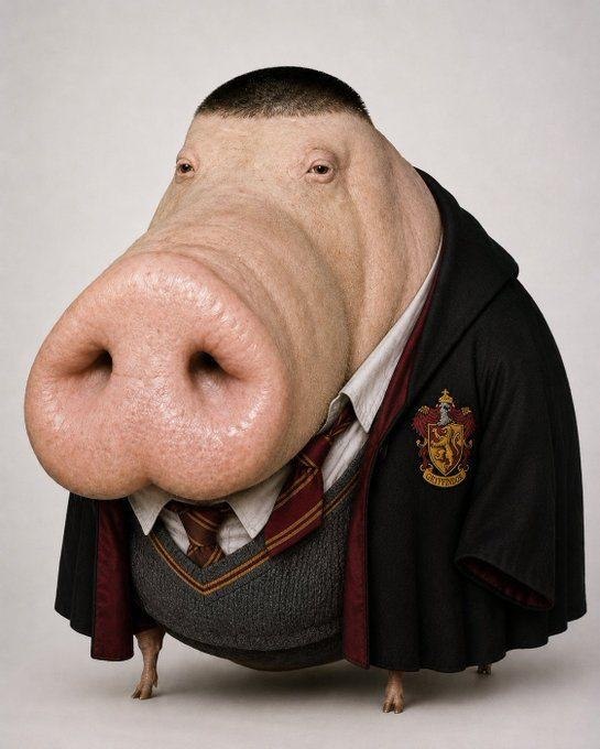 Chud Pig in a dark school robe